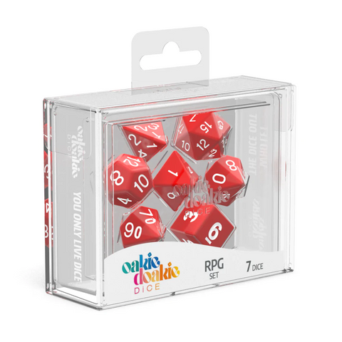 Oakie Doakie Solid Red Polyhedral 7-Die Set