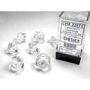 Chessex Translucent Clear/white Polyhedral 7-Die Set (CHX 23071)