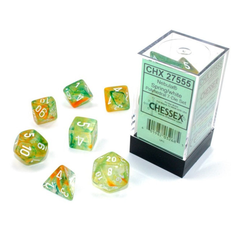 Chessex Nebula Spring/white Polyhedral 7-Die Set (CHX 27555)