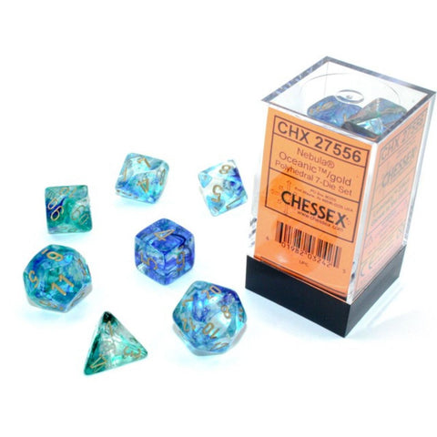 Chessex Nebula Oceanic/gold Polyhedral 7-Die Set (CHX 27556)