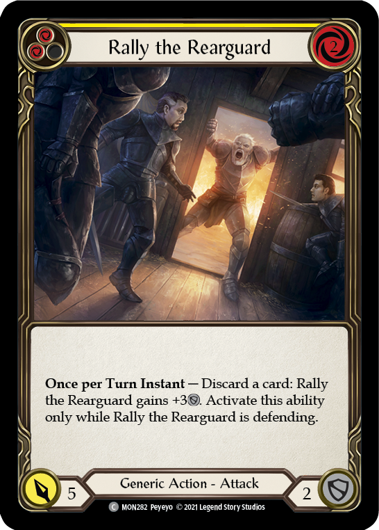 Rally the Rearguard (Yellow) [MON282-RF] (Monarch)  1st Edition Rainbow Foil