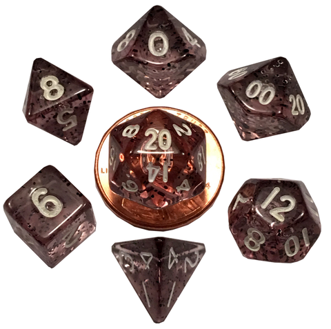 MDG Mini Polyhedral Dice Set - Ethereal Black