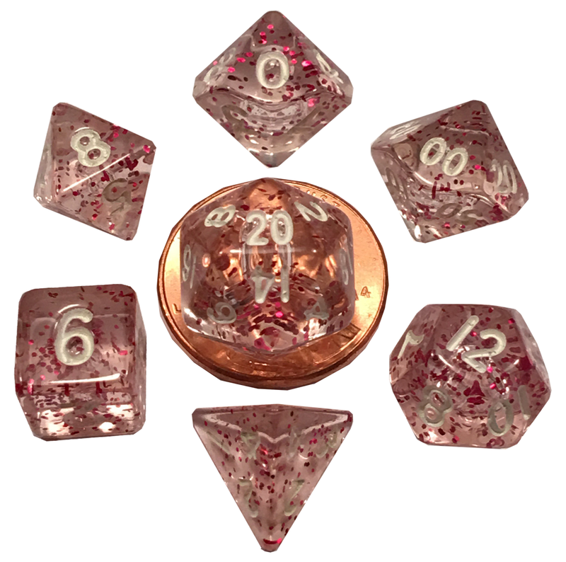 MDG Mini Polyhedral Dice Set - Ethereal Light Purple