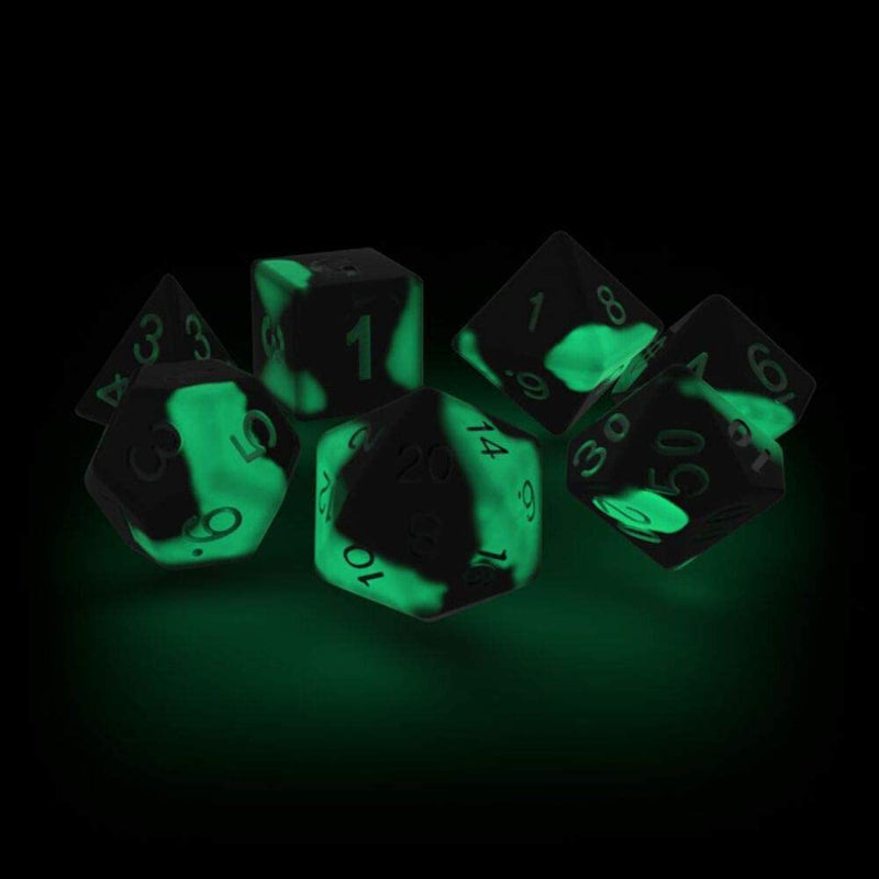 Oakie Doakie Glow in the Dark Biohazard Polyhedral 7-Die Set