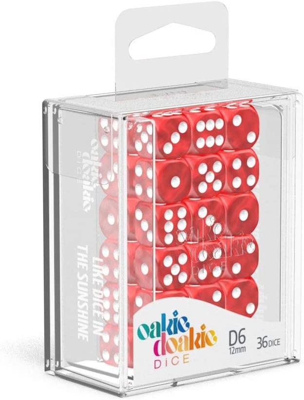 Oakie Doakie Marble Red 12mm d6 Dice