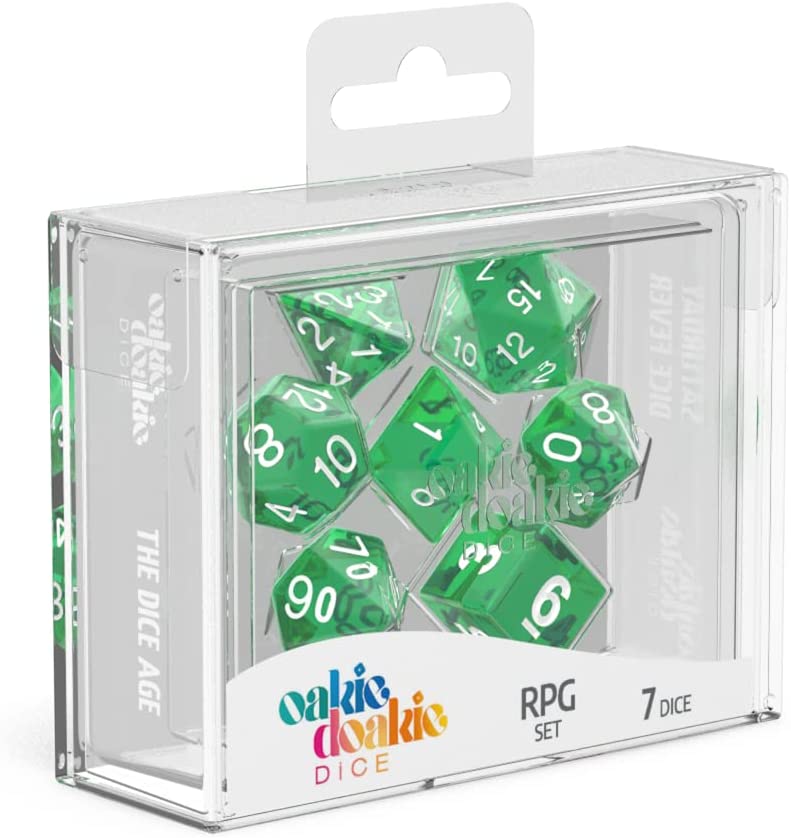 Oakie Doakie Translucent Green Polyhedral 7-Die Set