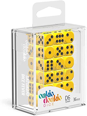 Oakie Doakie Solid Yellow 12mm d6 Dice