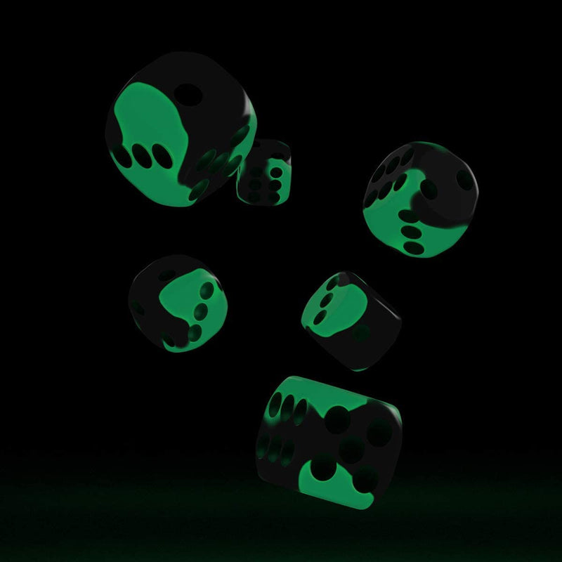Oakie Doakie Glow in the Dark Biohazard 16mm d6 Dice