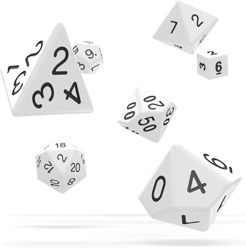 Oakie Doakie Solid White Polyhedral 7-Die Set