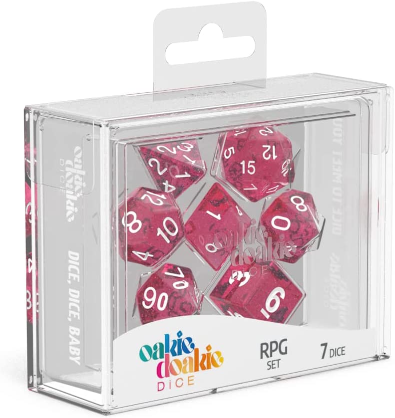 Oakie Doakie Speckled Pink Polyhedral 7-Die Set