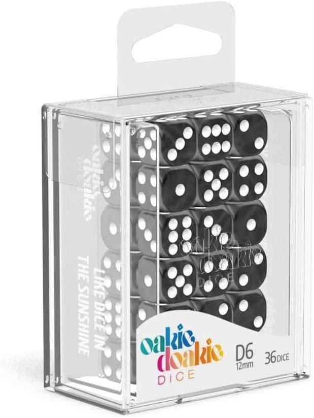 Oakie Doakie Marble Black 12mm d6 Dice
