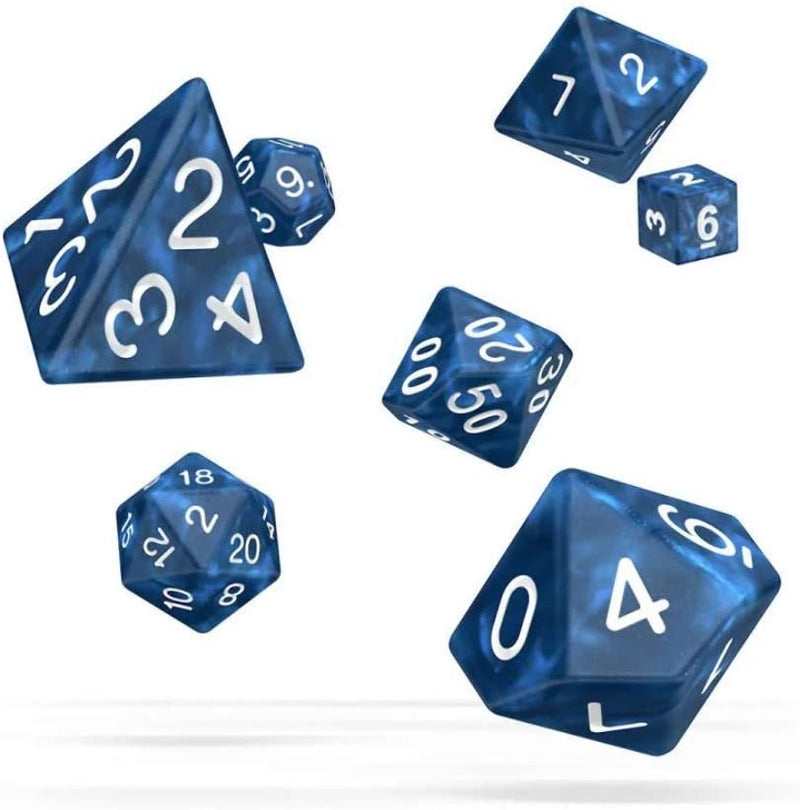 Oakie Doakie Marble Blue Polyhedral 7-Die Set