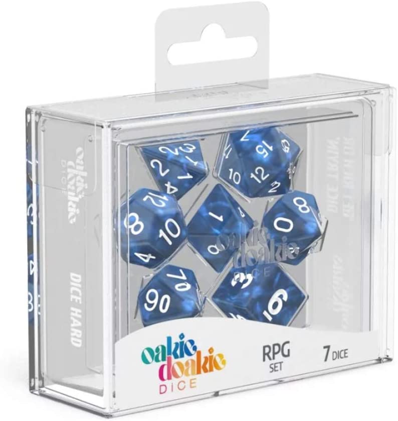 Oakie Doakie Marble Blue Polyhedral 7-Die Set