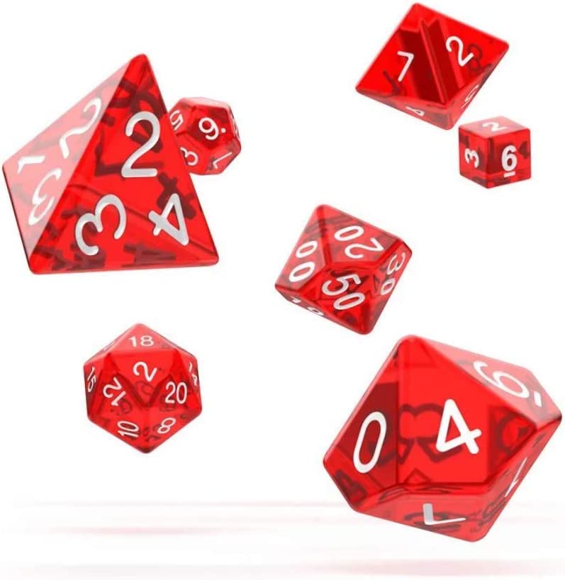 Oakie Doakie Translucent Red Polyhedral 7-Die Set