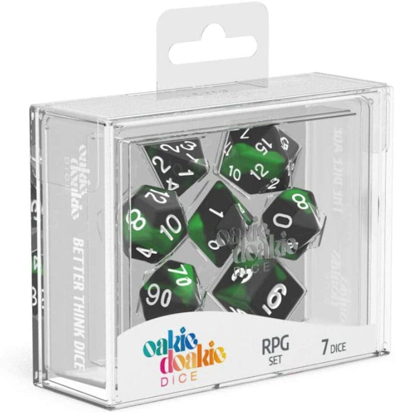 Oakie Doakie Glow in the Dark Biohazard Polyhedral 7-Die Set