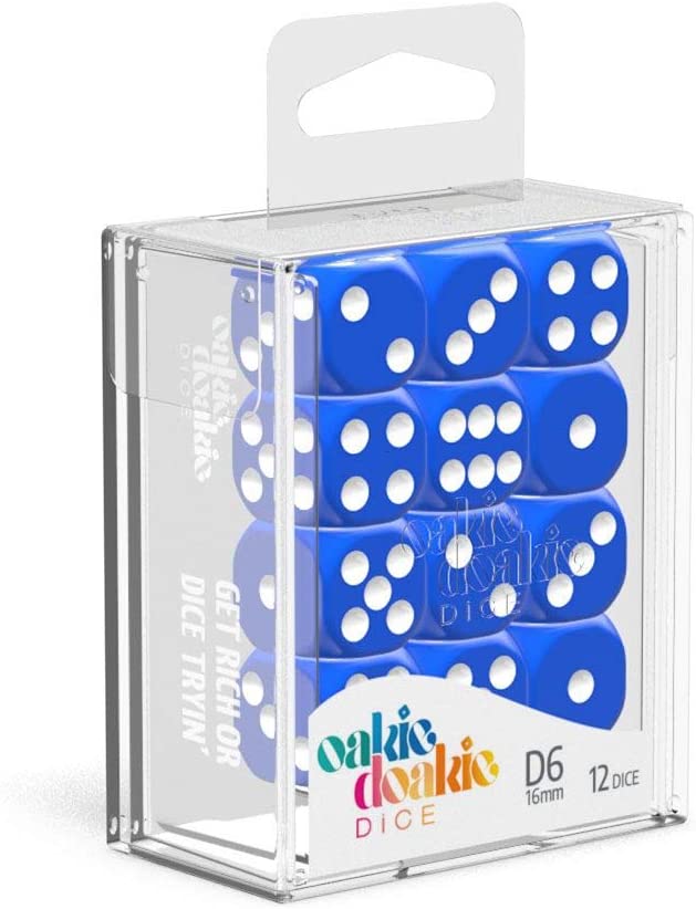 Oakie Doakie Solid Blue 16mm d6 Dice