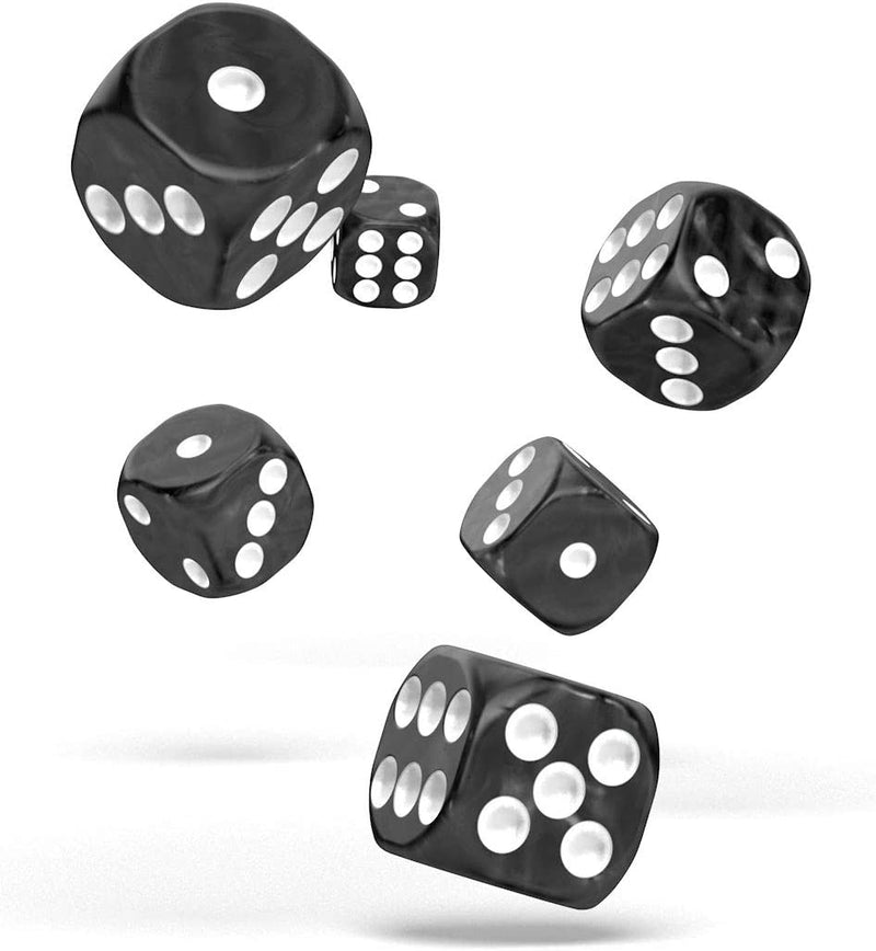 Oakie Doakie Marble Black 16mm d6 Dice