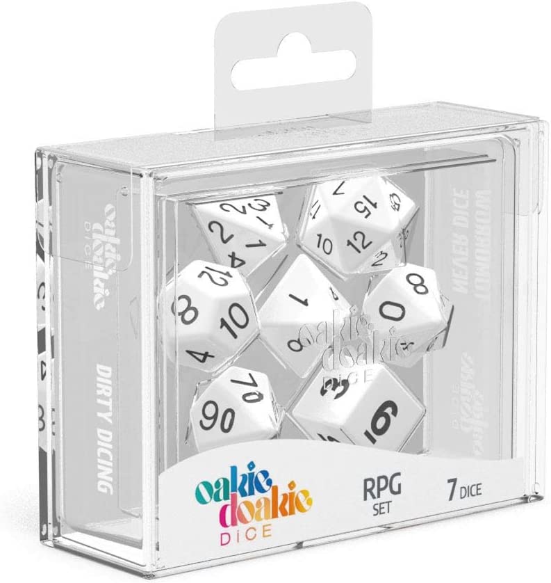 Oakie Doakie Solid White Polyhedral 7-Die Set