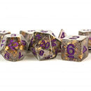 MDG Resin Poly Dice Set - Grey w/ Gold Foil