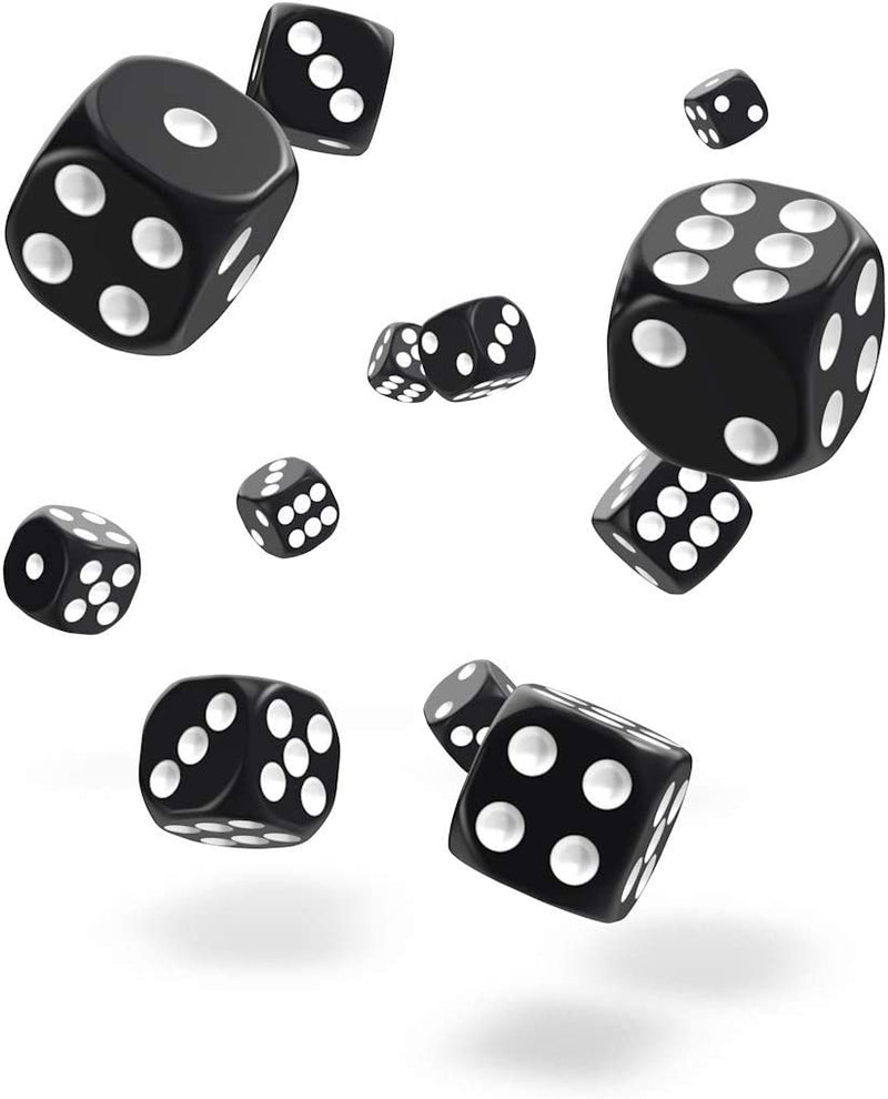 Oakie Doakie Solid Black 12mm d6 Dice