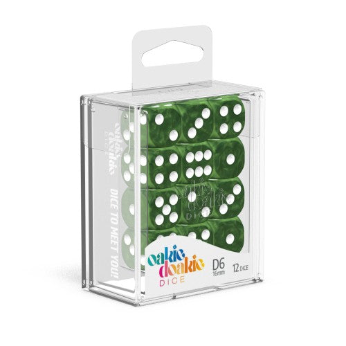 Oakie Doakie Marble Green 16mm d6 Dice