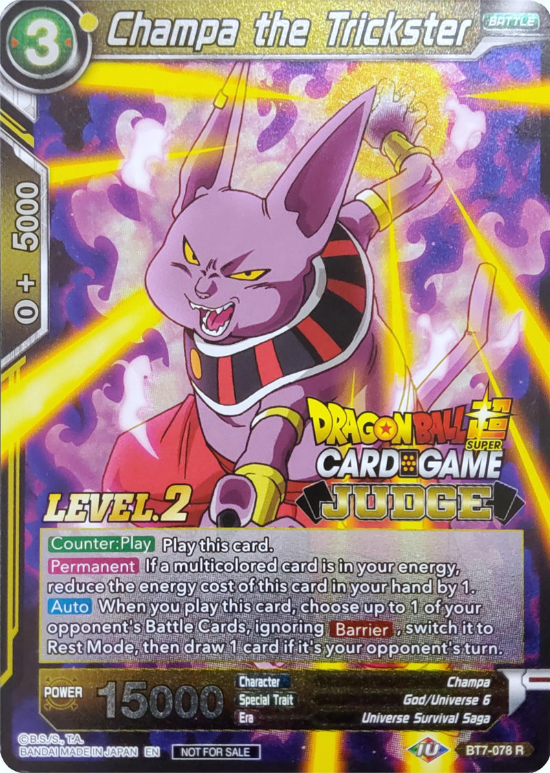 Champa the Trickster (Level 2) (BT7-078) [Judge Promotion Cards]