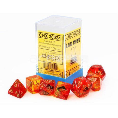Chessex Gemini Red-Yellow/gold Polyhedral 7-Die Set (CHX 30024)