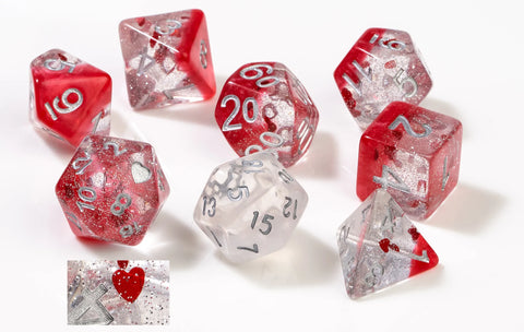 Sirius Dice Hearts 8 Piece Polyhedral Dice Set