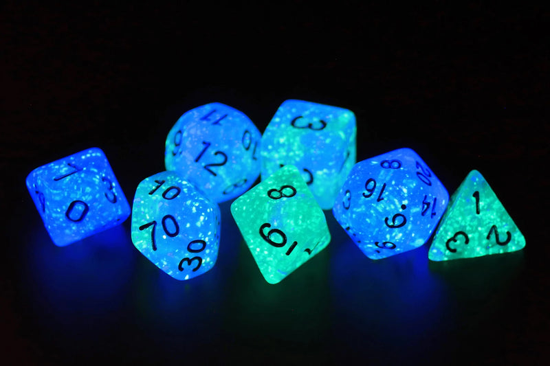 Sirius Dice Frosted Glowworm 8 Piece Polyhedral Dice Set