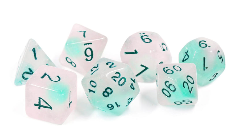 Sirius Dice Frosted Glowworm 8 Piece Polyhedral Dice Set