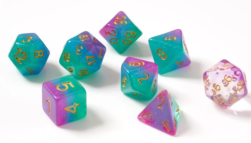 Sirius Dice Northern Lights 8 Piece Polyhedral Dice Set