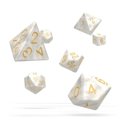 Oakie Doakie Marble White Polyhedral 7-Die Set