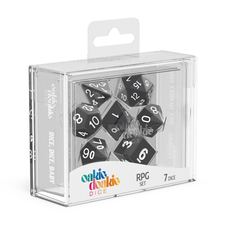 Oakie Doakie Solid Black Polyhedral 7-Die Set