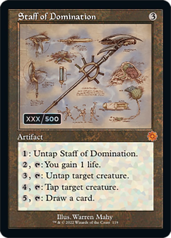 Staff of Domination (Retro Schematic) (Serialized) [The Brothers' War