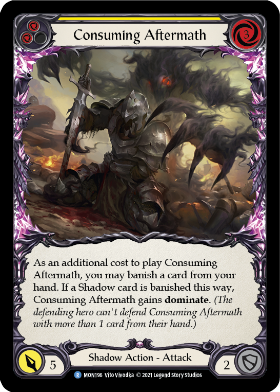 Consuming Aftermath (Yellow) [MON196-RF] (Monarch)  1st Edition Rainbow Foil