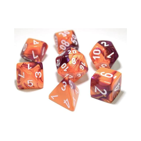 Chessex Gemini Orange-Purple/white Polyhedral 7-Die Set (CHX 30021)
