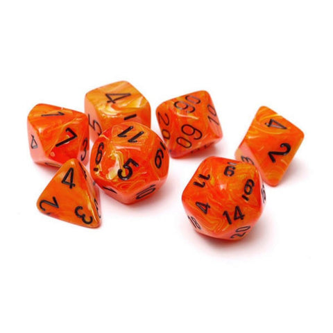 Chessex Vortex Orange/black Polyhedral 7-Die Set (CHX 27433)