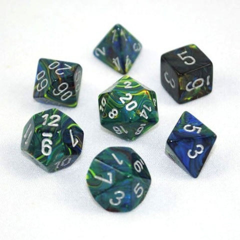 Chessex Festive Green/silver Polyhedral 7-Die Set (CHX 27445)