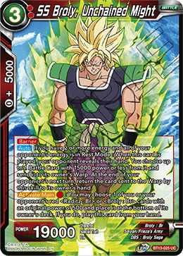 SS Broly, Unchained Might (Uncommon) (BT13-025) [Supreme Rivalry]
