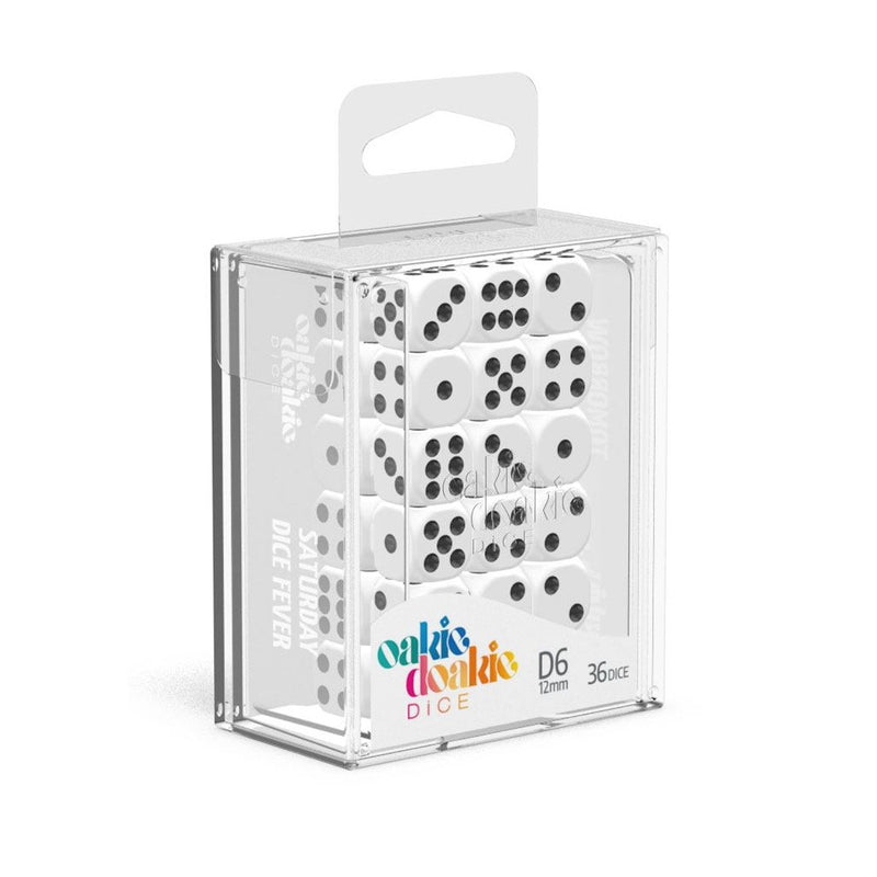 Oakie Doakie Solid White 12mm d6 Dice