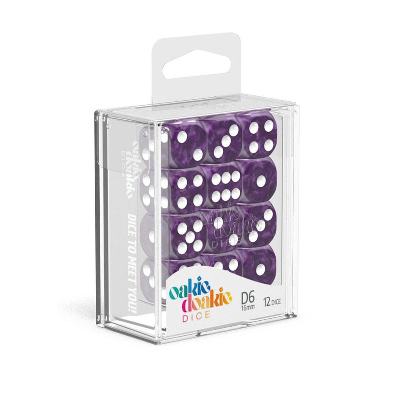 Oakie Doakie Marble Purple 16mm d6 Dice