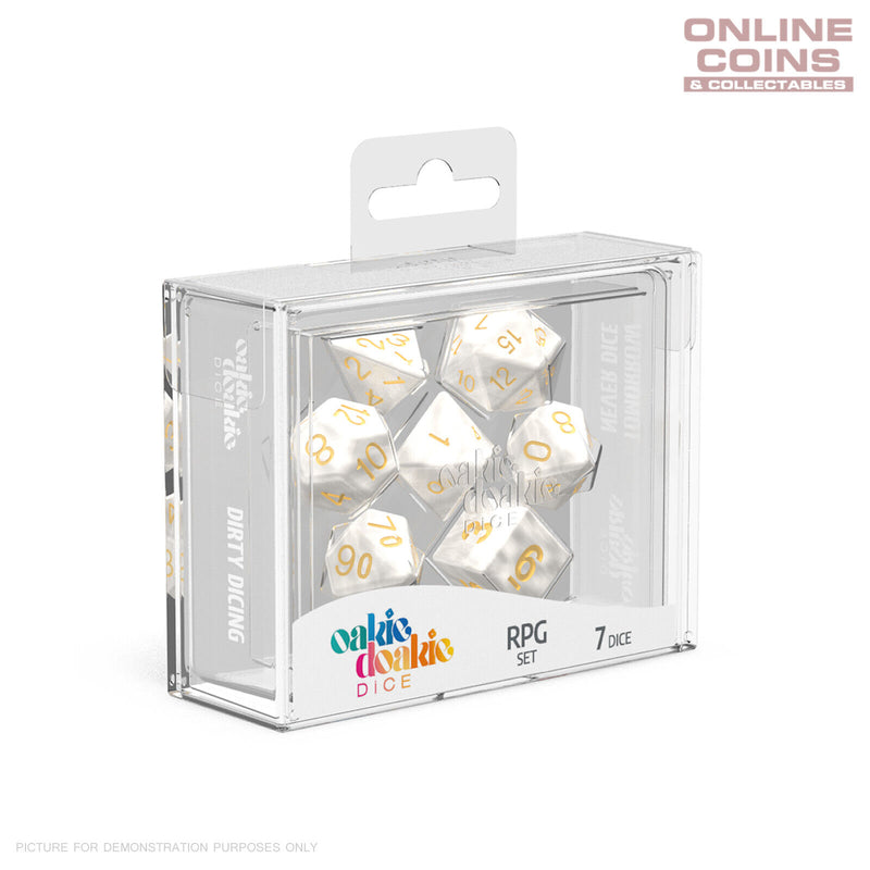 Oakie Doakie Marble White Polyhedral 7-Die Set