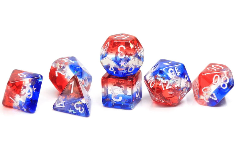 Sirius Dice Star Spangled Banner 8 Piece Polyhedral Dice Set