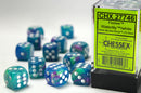 Chessex Festive Waterlily/white 16mm d6 Dice (CHX 27746)