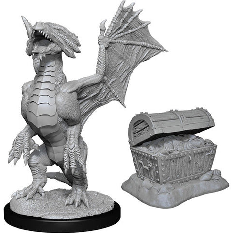 D&D Nolzur's Marvelous Miniatures Bronze Dragon Wyrmling & Pile Of Sea Found Treasure