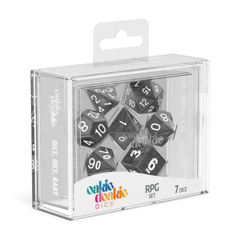 Oakie Doakie Marble Black Polyhedral 7-Die Set
